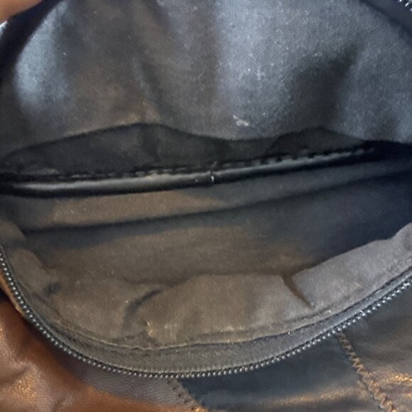 Vintage Leather Patchwork Waist Bag/Fanny Pack With Adjustable Strap & Zipper - Picture 3 of 4